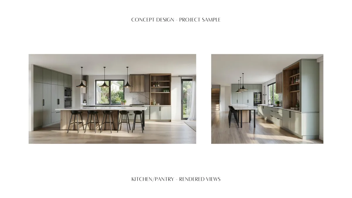 Kitchen rendered view